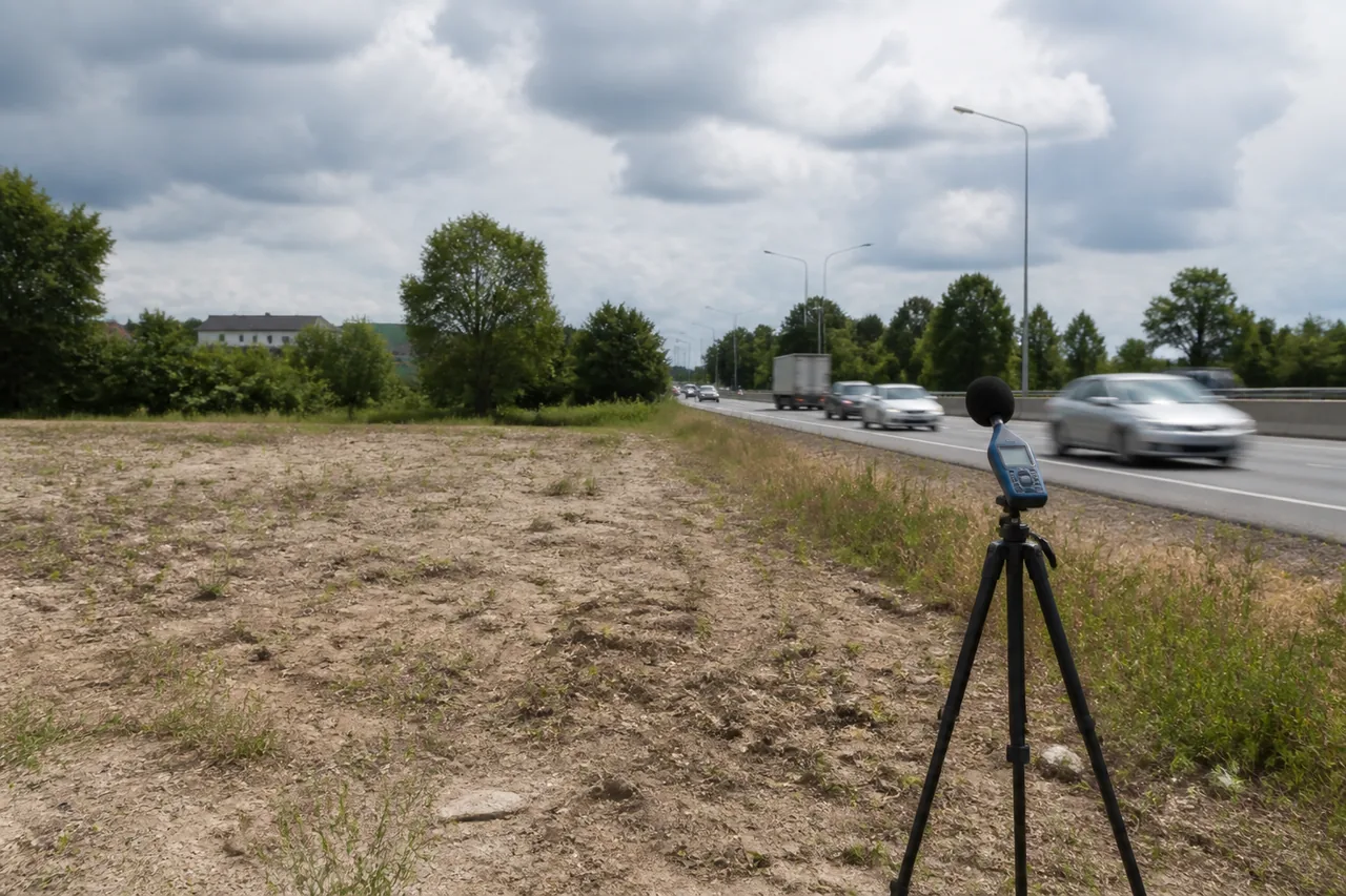 Parcelę położoną obok drogi o dużym ruchu