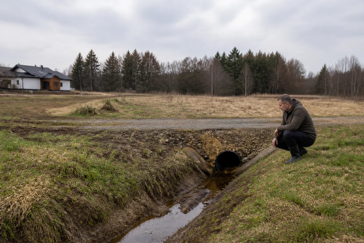 Scena przedstawiająca zagadnienie rów melioracyjny na działce