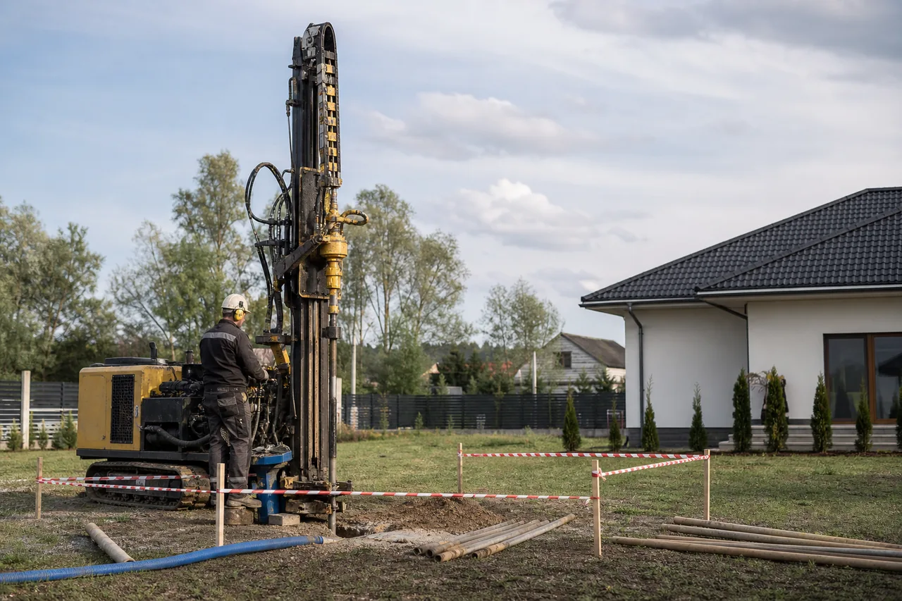 Scena przedstawiająca zagadnienie studnia głębinowa na działce