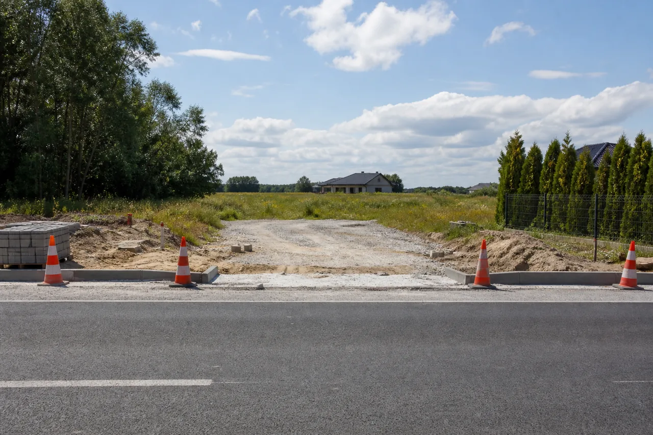 Scena przedstawiająca zagadnienie zjazd na działkę
